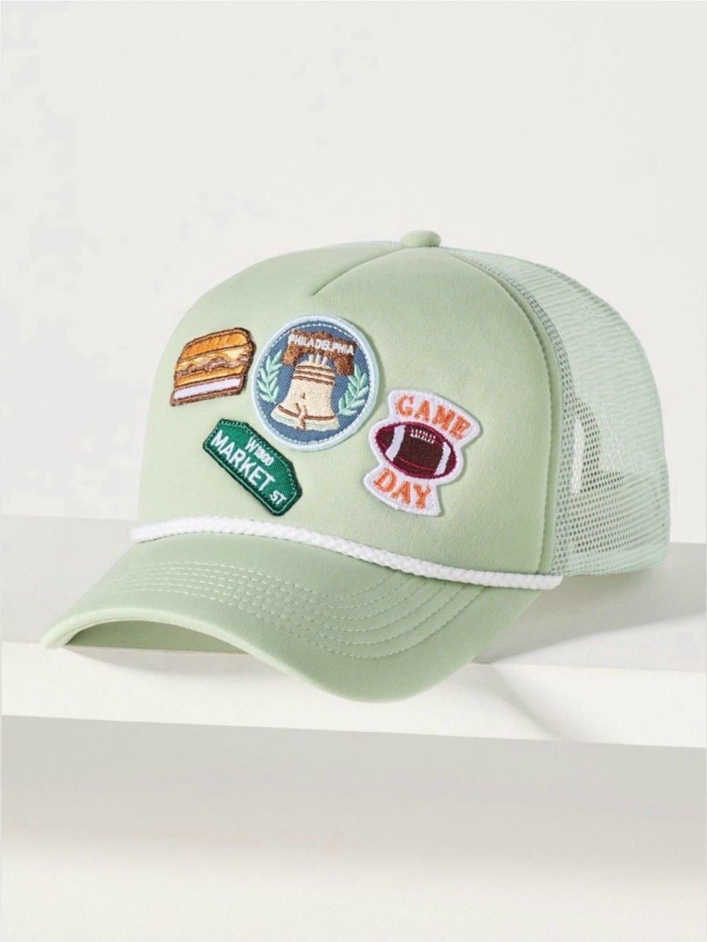 Anthropologie Travel Trucker Hat Philly Patch
